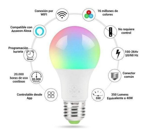 Ampolleta Inteligente Smart Bulb Alexa Google Compatible