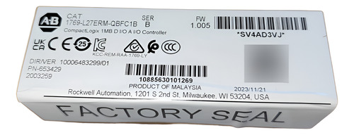 Allen Bradley 1769-l27erm-qbfc1b Compactlogix
