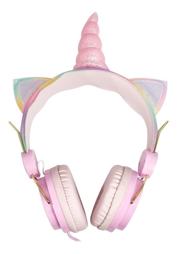 Auriculares Unicornio Cableado Gt Arcoiris Infantil Niños Ax