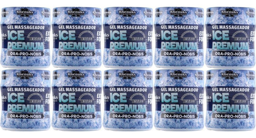 Kit 10 Gel Massageador Ice Premium Com Ora-pro-nóbis