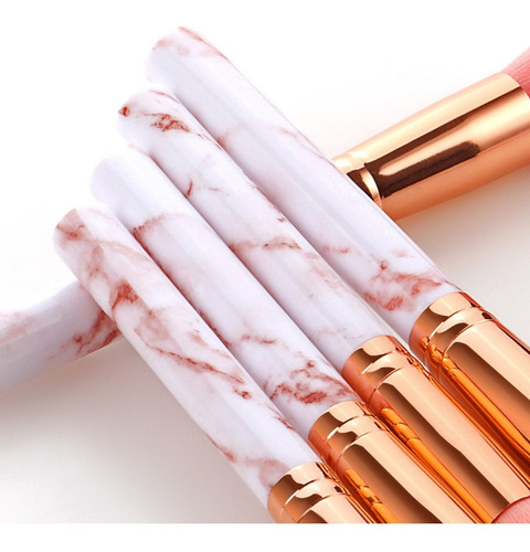 Imagen 7 de 9 de Set 10 Pinceles Brochas Maquillaje Profesional Con Estuche ®