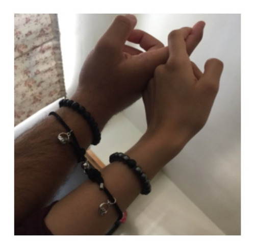 Imagem 3 de 4 de 2 Pulseiras Magnéticas Casal E Amizade Presente Imã Par