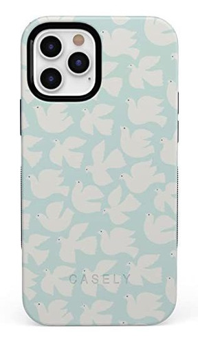 iPhone 12/12 Pro Caso  Love Birds Silencio White Rklfn