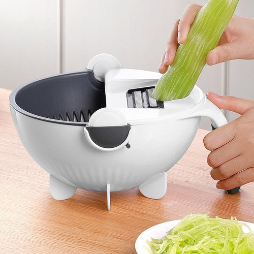 Imagen 5 de 8 de Rallador Cortador Y Colador De Verduras Multifuncional 9 En1