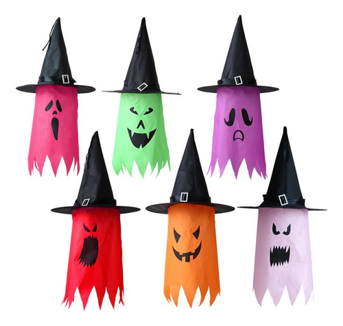 Lighted Ghost Witch Hats For Halloween Outdoor Yard