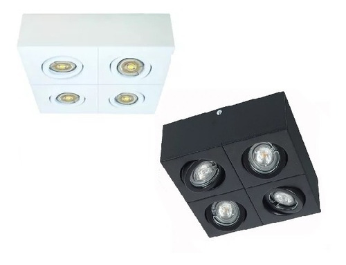 Pack 2 Aplique Plafon 4 Spot Dicroica Led Moviles Completos