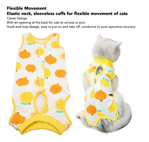 Traje Postquirúrgico De Algodón Para Gatos Confortables