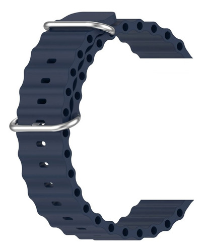 Pulseira Compatível Kiwitime Hello Watch 3 Silicone Oceano Cor Azul Escuro 42 ao 49mm