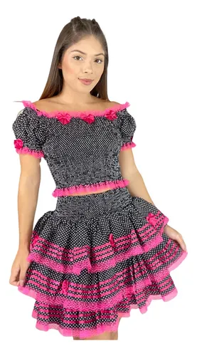 Conjunto Junino Adulto Roupa Festa Junina Caipira