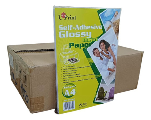 Papel Autoadhesivo Glossy 120 Gr Uprint Pack