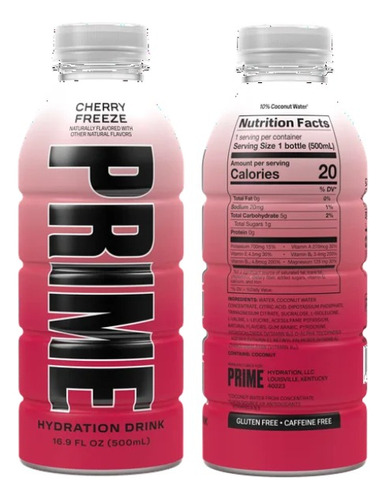 Prime Bebida Hidratante Nuevo Sabor Cherry Freeze 500ml