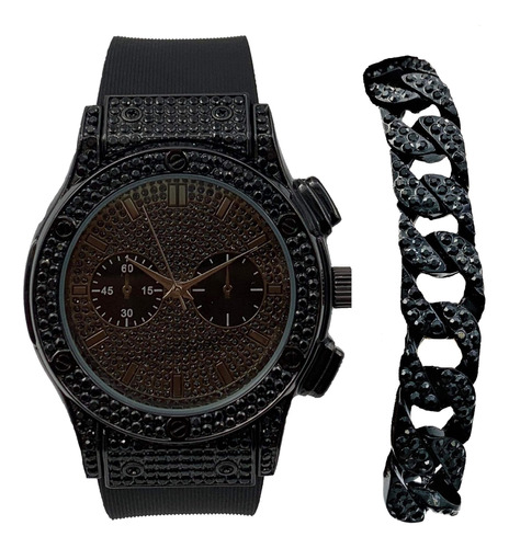 Hip Hop Bang Bang All Over You Reloj Para Hombre Con Brazale