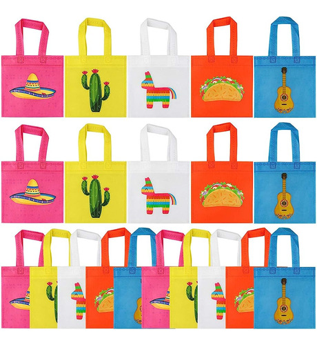 20 Pcs Fiesta Cinco De Mayo Goodie Treat Bags, Non-woven Can