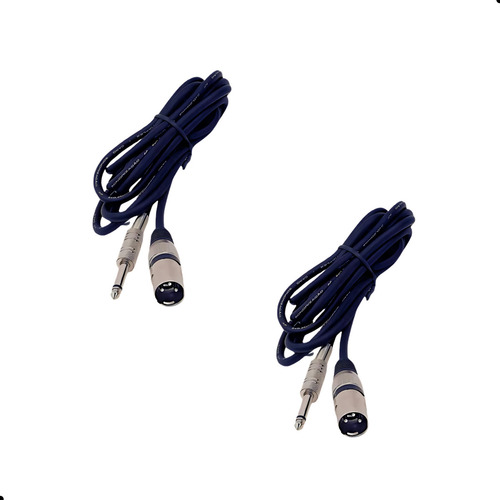 Kit 2 Cabos Xlr Macho X P10 Balanceado Stereo 20 Metros
