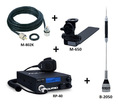 Rádio Rp-40 + Cabo 5,5 M + Antena B-2050 + Suporte Antena