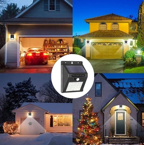 Imagen 3 de 10 de Pack X4 Aplique Reflector Led Panel Solar Sensor Movimiento