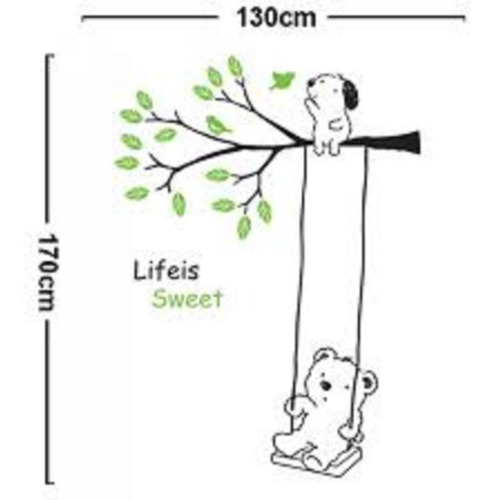 Vinilos Decorativos Oso Hamaca Perro - Niños - Infantil