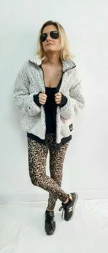 Campera Bomber Corderito Gris Vison Super Abrigada T Unico (Usado)