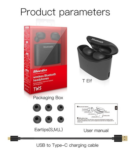 Audifonos Bluetooth Y Manos Libres Bluedio Tws T-elf Nuevo
