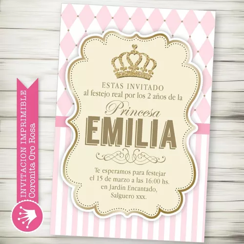 comprar Kit Imprimible Corona Shabby Candybar Princesa Baby Shower