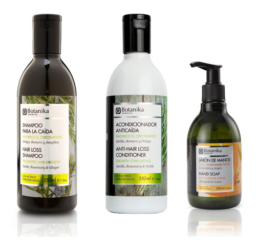 Shampoo Y Acondicionador Anticaida + Jabon Liquido Botanika