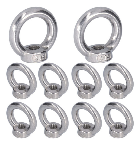 Lifting Eye Nut,10pcs Nut Stainless Steel Ring Shape Tools