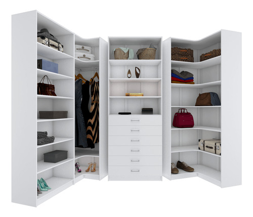 Kit Closet Modular Cabideiro Gaveteiro E Prateleiras M505.b