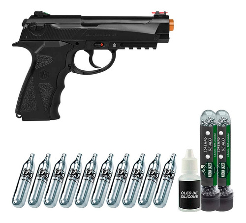 Kit Airgun C12 4.5mm + 2 Tubete 500un + 10 Co2 + 1 Silicone
