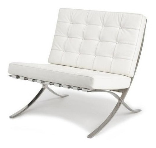 Set 2 Sillones Barcelona Blancos - Mies Van De Rohe.