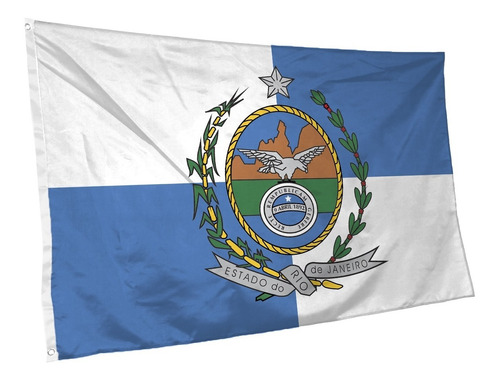 Bandeira Do Rio De Janeiro - Estado - Tam. Grande C/ Ilhós 