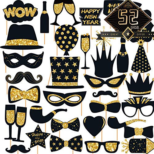New Years Eve Photo Booth Props 2023 Pack Of 52 | New Y...