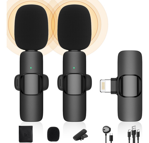 Micrófono Lavalier Inalámbrico Compatible Con iPhone/iPad/io