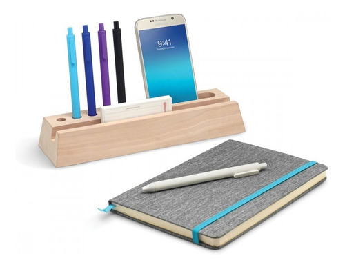 Imagen 3 de 7 de Soporte Organizador De Escritorio Woodesk Madera Home Office