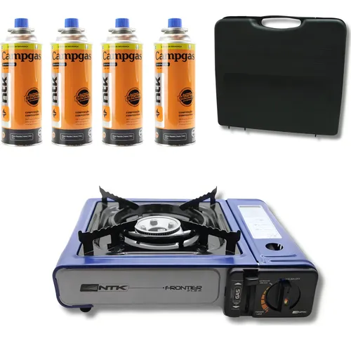 Fogareiro Portátil Camping Frontier Flex Nautika + 4 Refis