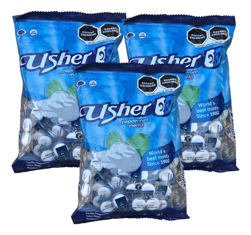 Usher Caramelo Pastilla Menta 3600 Pz De 2 Pastillas C/u