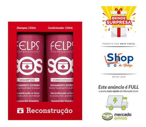 Felps Kit Sos Shampoo & Condicionador Tratamento 2x250ml