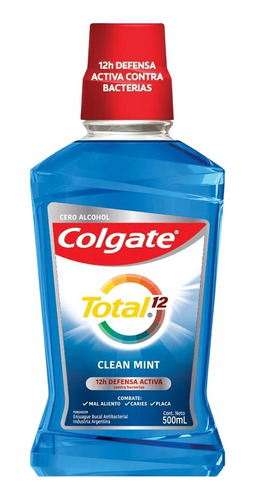 Colgate Enjuague Bucal Total12 Clean Mint 500ml