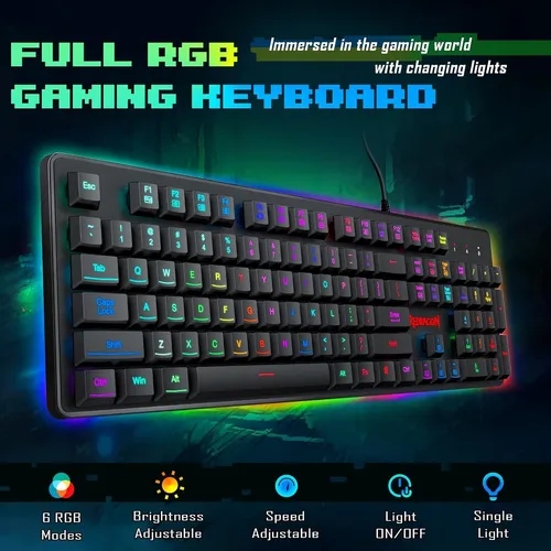 Kit Teclado Y Mouse Gamer Redragon Essentials Rds107