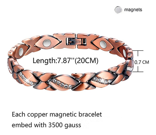 Bracelete Pulseira Em Cobre-magnéticas- Pronta Entrega