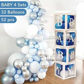 Decoraciones De Baby Shower Para Niño - 52 Piezas Caja De G