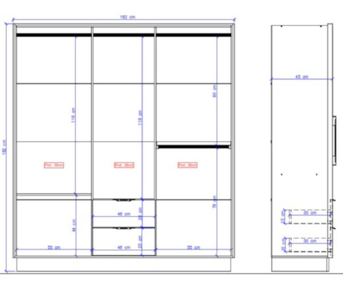 Ropero Closet Bertolini 1138 6 Puertas Legno