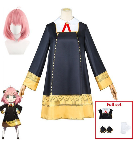 Spy Family Anya Forger Cosplay Girl Vestido Kawaii Peluca A