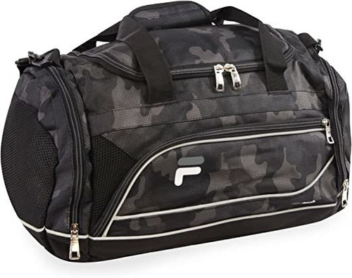 Bolso Fila Sprinter 48cm Sport Duffel, Negro Camuflado