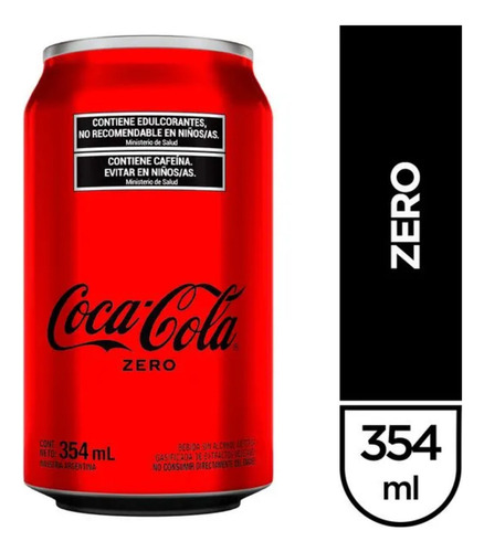 Coca Cola Lata 354ml Zero Pack X18 Gaseosa Zetta Bebidas