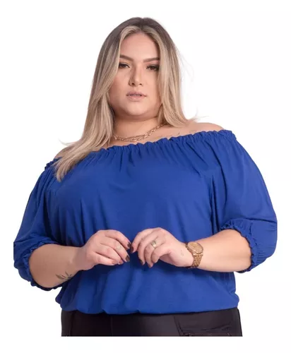 Blusa Plus Size Feminina Malha Fria Soltinha Ciganinha Linda