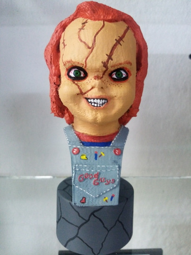 Figura Chucky Busto Escultura En Plastico Y Resina 17 Cm Apr