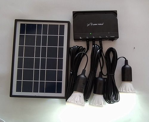 Imagen 4 de 4 de Kit Panel Solar Portatil 3 Focos 6w