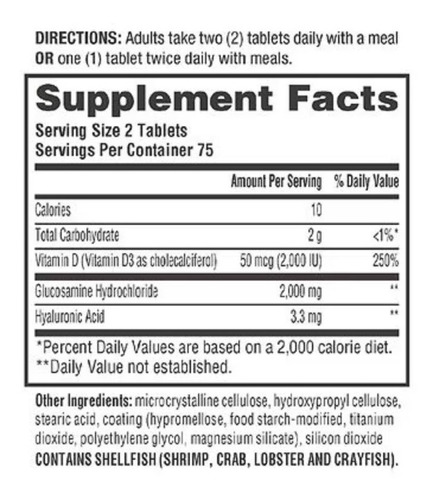 Schiff Glucosamine Vitamina D & Acido Hialuronico 150 Unidad