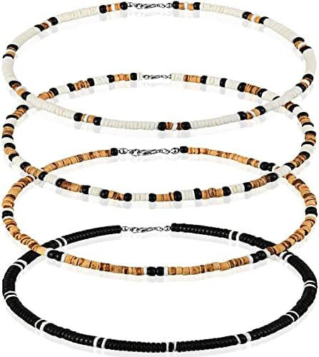 4 Piezas De Collar De Concha De Puka Para Hombres, Gargantil
