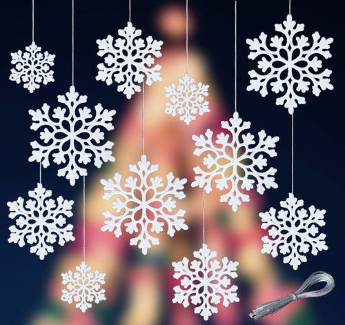 30 Adorno Copo Nieve Para Decoracion Arbol Navidad 3 Tamaño